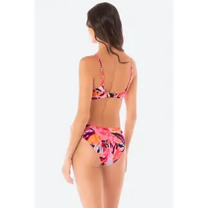 Maaji Coral Leafy Sublimity Bikini Bottom in Pink Overflow