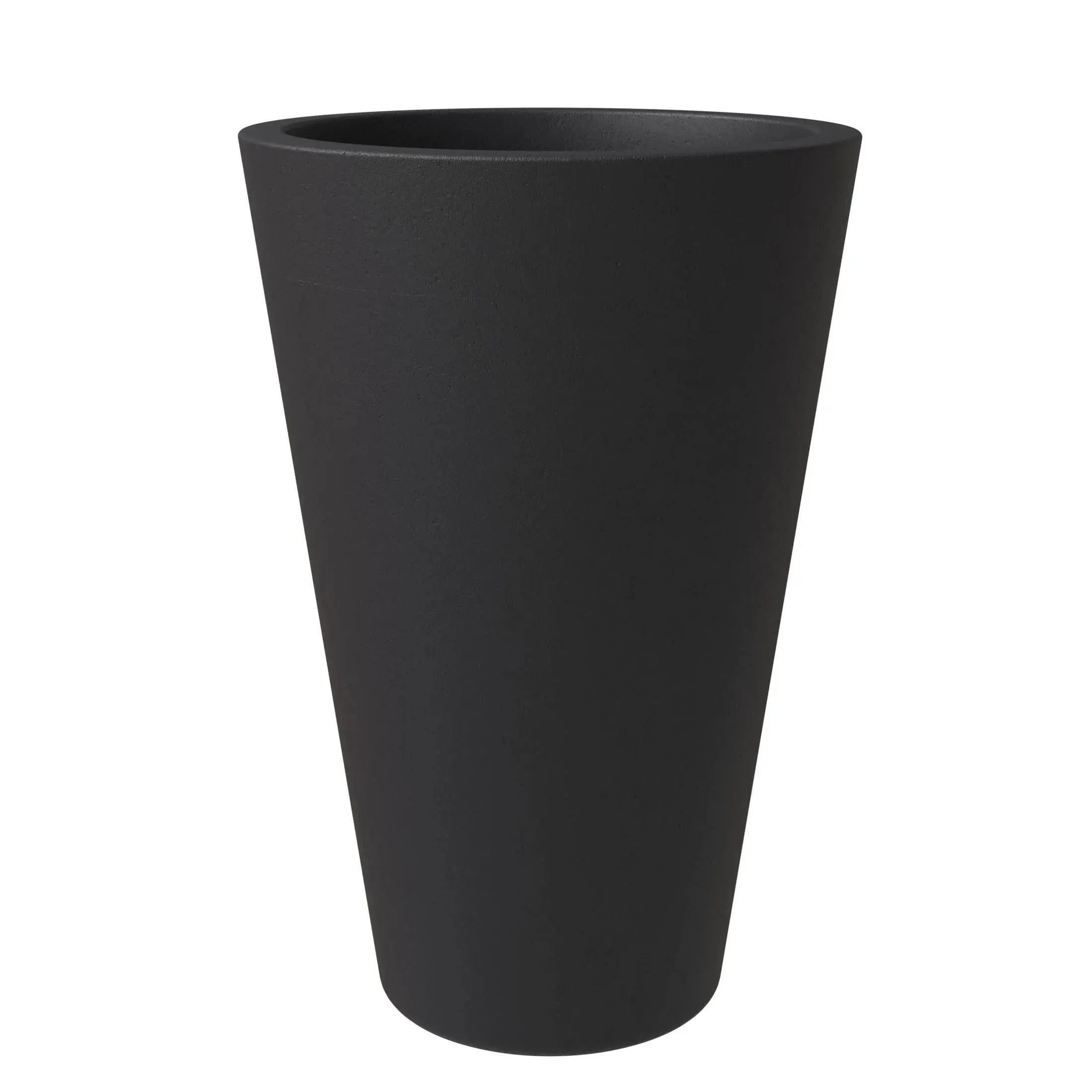 Pebble Modern Fiberstone and MGO Clay Tapered Round Planter for Indoor and Outdoor