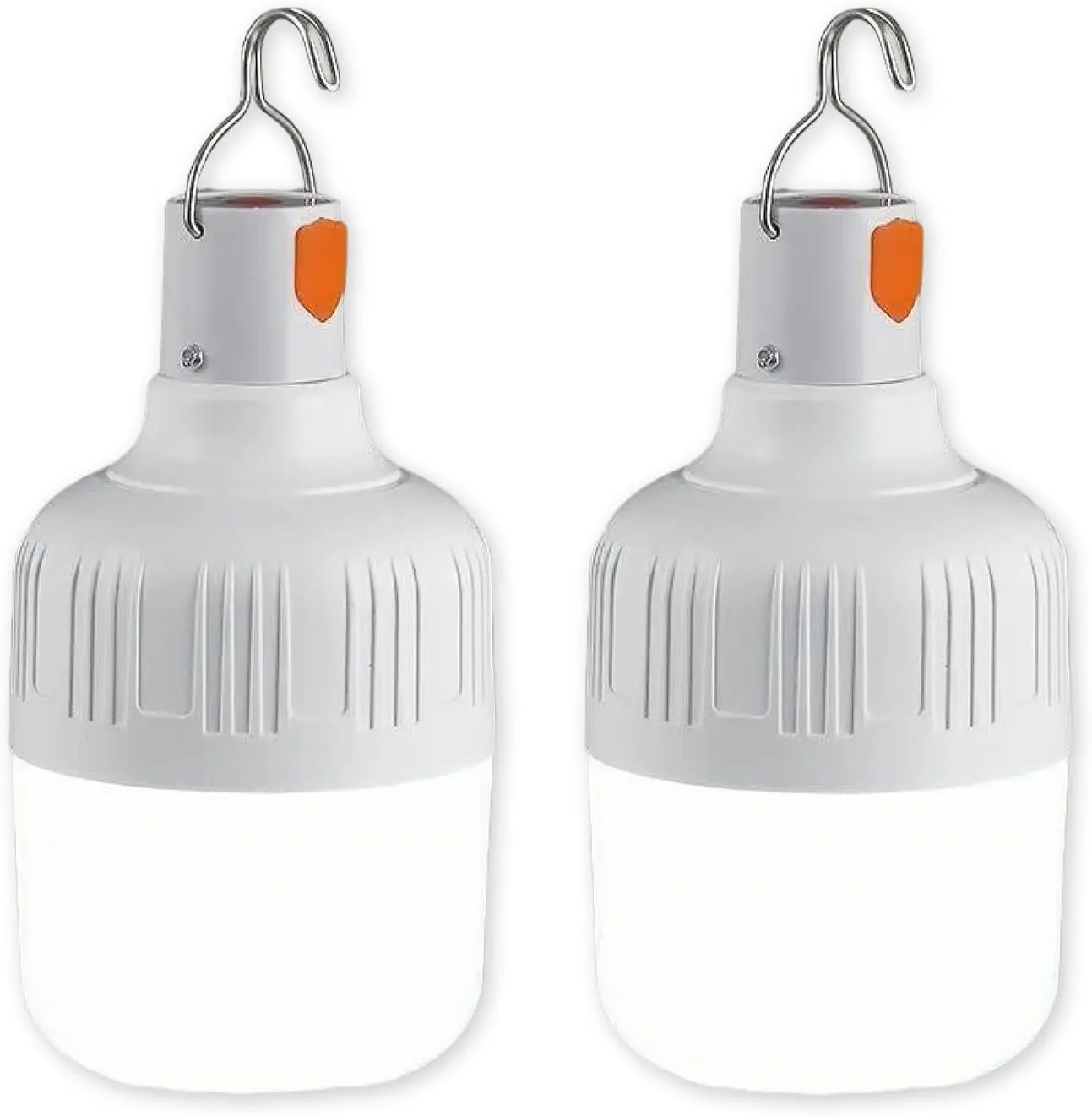 LED Camping Light, 800 lumens, Powered by Rechargeable Batteries, White Portable Pendant Lights, Waterproof (2)Gift.