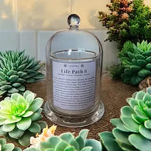 Life Path 6 Customized Number Candle Personalized Motivational for Self Care Manifestation Spiritual Gifting Decor Light Ornaments Numerology Gift Decoration Hand Poured Natural Soy Wax