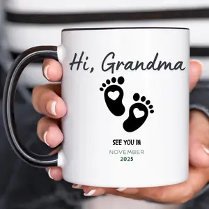Pregnancy announcement mug Surprise Pregnancy Announcement Mug New Baby Reveal Idea Hi Grandma Grandpa Pregnant Mug