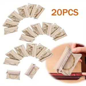 20pcs Mini Travel Jewelry Bags zipper pockets Storage Bag Organizer Case for Women Gift 6pcs, Zippered Pouches, Travel Essentials