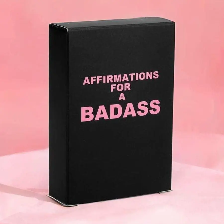 Affirmations for a Badass Women Card Game, Board Game, 1 Box Daily Motivation and Inspiration Card Game, Perfect Gift for Women, Suitable Holiday Gift