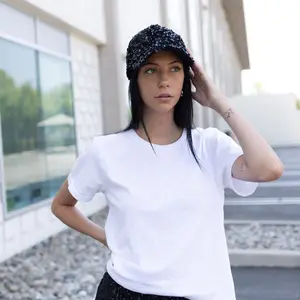 Urban Diction Glitter Sequin, Rhinestone, Pearled Caps- Breathable Sun Caps For Women