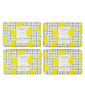 Beekman 1802 Goat Milk Bar Soap 4-Piece Set - Sunshine Lemon