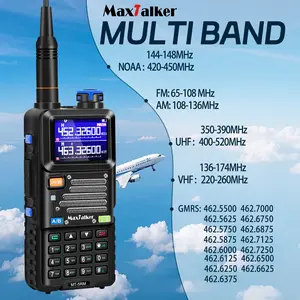 MaxTaker 5RM 10W Ham Radio, Long Range Handheld Two-Way Radio with NOAA Weather Receiver, USB-C Rechargeable 2500mAh Batteries, Programming Cable & Upgraded Speaker Mic (2 Pack)