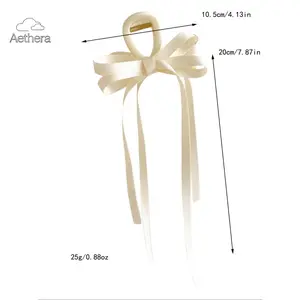 Elegant Bowknot Long Tail Hair Claw Clip, Fashion Kawaii Hair Accessories for Women & Girls. Super Cute & Stylish for Daily Hairstyles.