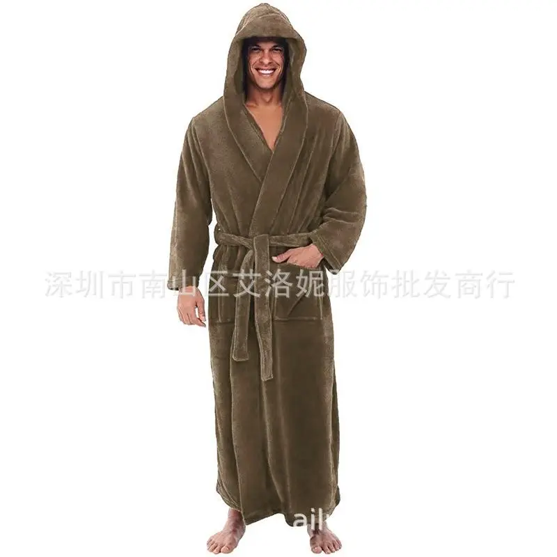 Mens Robes Big and Tall with Hood Two-Tone Flannel Fleece Contrast Bathrobe Full Length Plush Long Robe House Coat Mens Robes Big and Tall with Hood Two-Tone Flannel Fleece Contrast Bathrobe Full Length Plush Long Robe House Coat