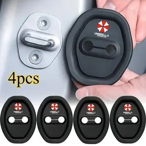 Car Door Lock Protection Silicone Mats, Shock Absorbing Anti-Collision Noise Reduction, Universal Fit for All Vehicles, Set of 4