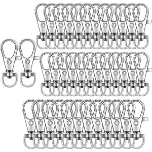 30PCS Swivel Snap Hooks Clips | Multi-Purpose Keychain Clasps for Lanyards, Dog Tags, DIY Crafts, Backpacks | Silver Metal Key Rings Bulk for Men & Women