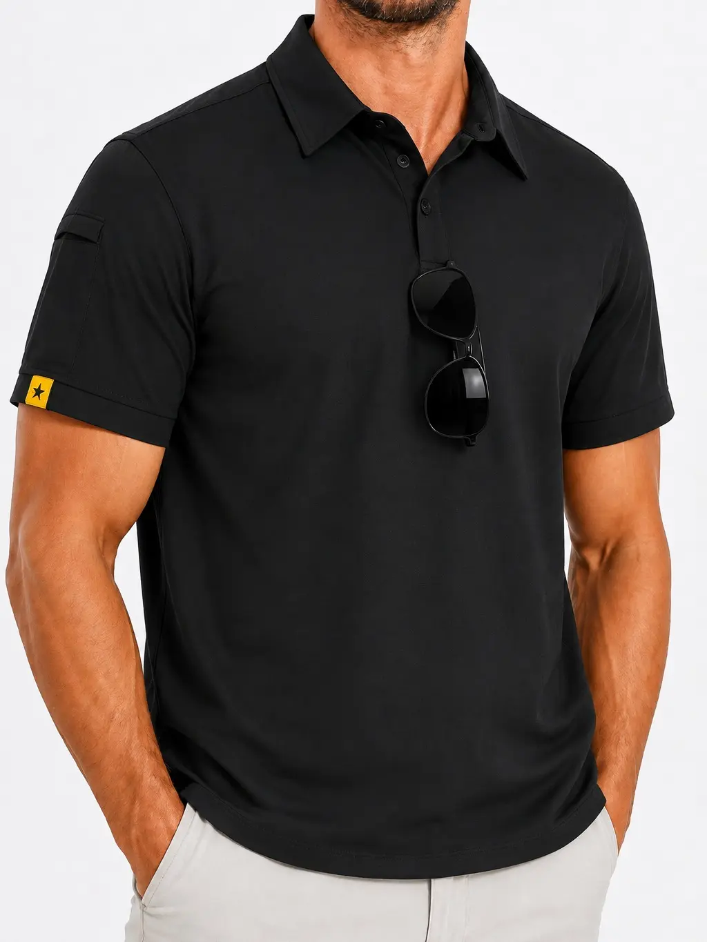 ZITY Mens Polo Shirt Short Sleeve Sports Tactical T-Shirt Athletic Golf Polos Daily Casual Stylish Collared Shirts for Men