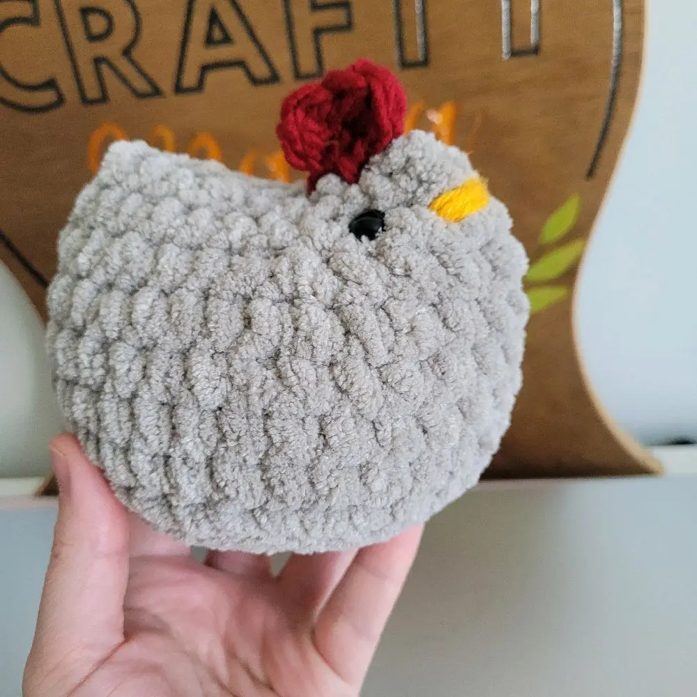 Gray Crochet Chunky Chicken