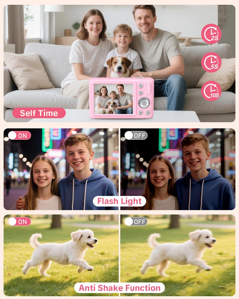 4K Digital Camera for Photography, Auto-Focus 64MP Vlogging Camera for Beginner with 2.4 inch 180° Flip Screen, 18X Digital Zoom Point and Shoot Camera with 32GB Micro SD Card, Perfect Gifts for Halloween and Thanksgiving 4K Digital Camera for Photography, Auto-Focus 64MP Vlogging Camera for Beginner with 2.4 inch 180° Flip Screen, 18X Digital Zoom Point and Shoot Camera with 32GB Micro SD Card, Perfect Gifts for Halloween and Thanksgiving