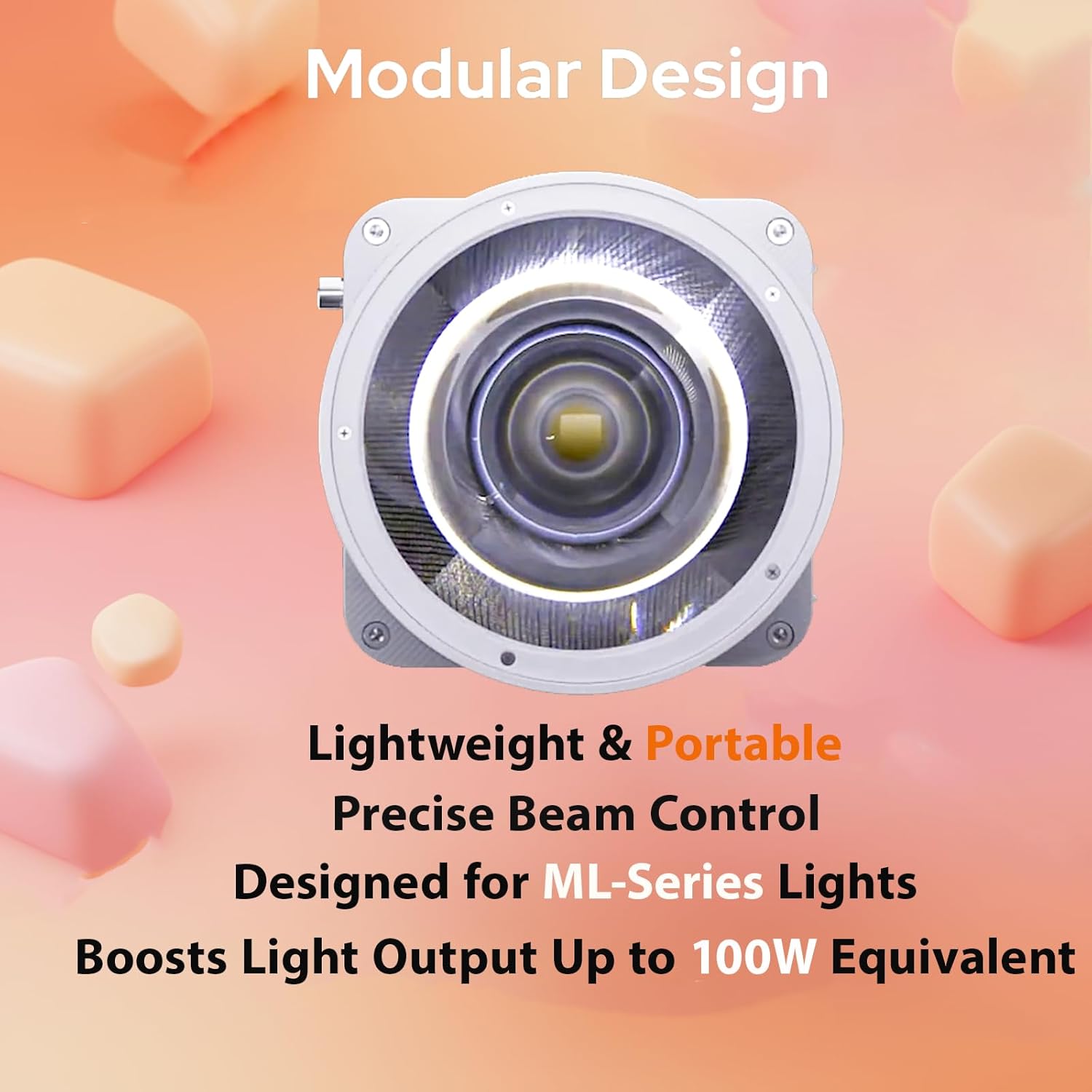Godox ML-Z Zoom Lens Reflector for ML-Series LED Video Lights, Compatible with ML150Bi, ML80Bi, ML100Bi, ML100R, ML60II Bi, ML60Bi and More, Adjustable Beam Reflector for Flexible Lighting Control