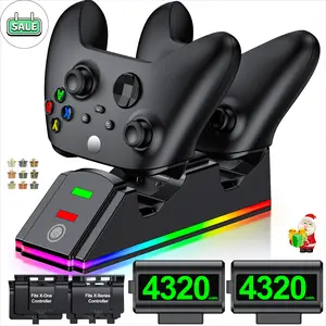 Controller Charger Station with 2x4320mWh Rechargeable Battery Pack for Xbox Series X/S Controller, Xbox Controller Battery Pack for Xbox One (NOT including Controllers)