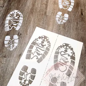 santa boot print stencil Decoration