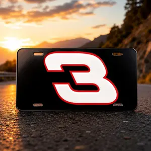 DALE EARNHARDT #3 Nascar Legend - License Plate New Car Tag Metal Black - USA