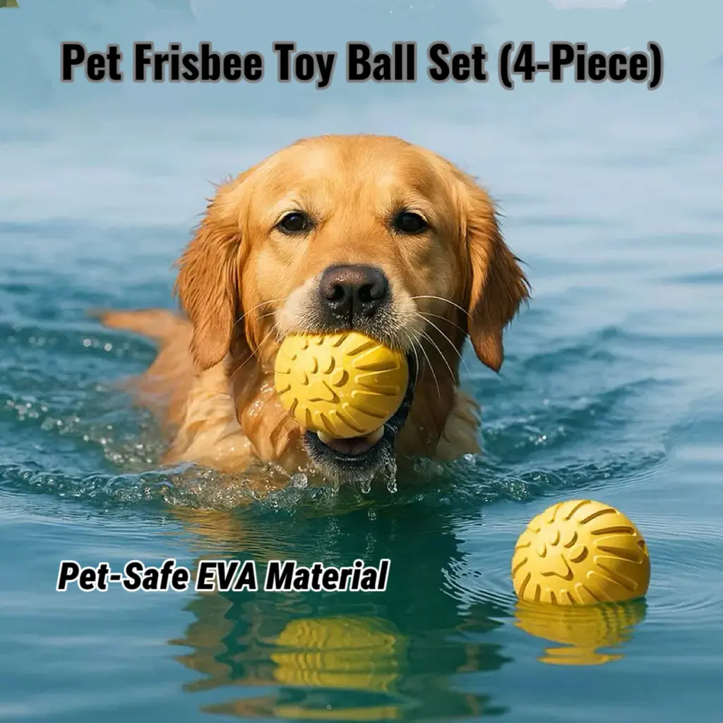 Buy 1 Get 5: Heavy Duty Dog Frisbee & Rope Toy Set - Durable Chew-Resistant Ball, Ring, Disc for Large Dogs, Puppy Training, Outdoor Fetch, Swimming | EVA Material, Dental Care, Quiet Play, Glow-in-the-Dark Gift