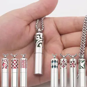 Long Stainless Steel Aromatherapy Necklace Perfume Diffuser Essential Oil Diffuser Pendant Necklace Jewelry