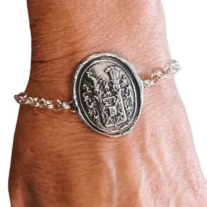 Sterling Unicorn Blessing Shield Bracelet