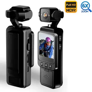 1080P Wearable Action Camera,Camera Portable Wearable 1080P Full HD 6X Digital Zoom 360 Manual Rotation Lens IR Night Vision WiFi Connection Motion Sensor Recording Loop Cycle Storage Lightweight Body for Outdoor Hiking Camping Sports and Personal Securi