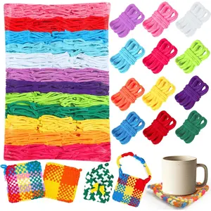 1200 count Weaving Loom Loops Potholder 7 inch Durable Nylon DIY Crafts Projects for  Adults Rainbow Themed Potholder Weaving Loops Kit Elastic Ideal Gifts for Girls Ages DIY Crafts Supplies