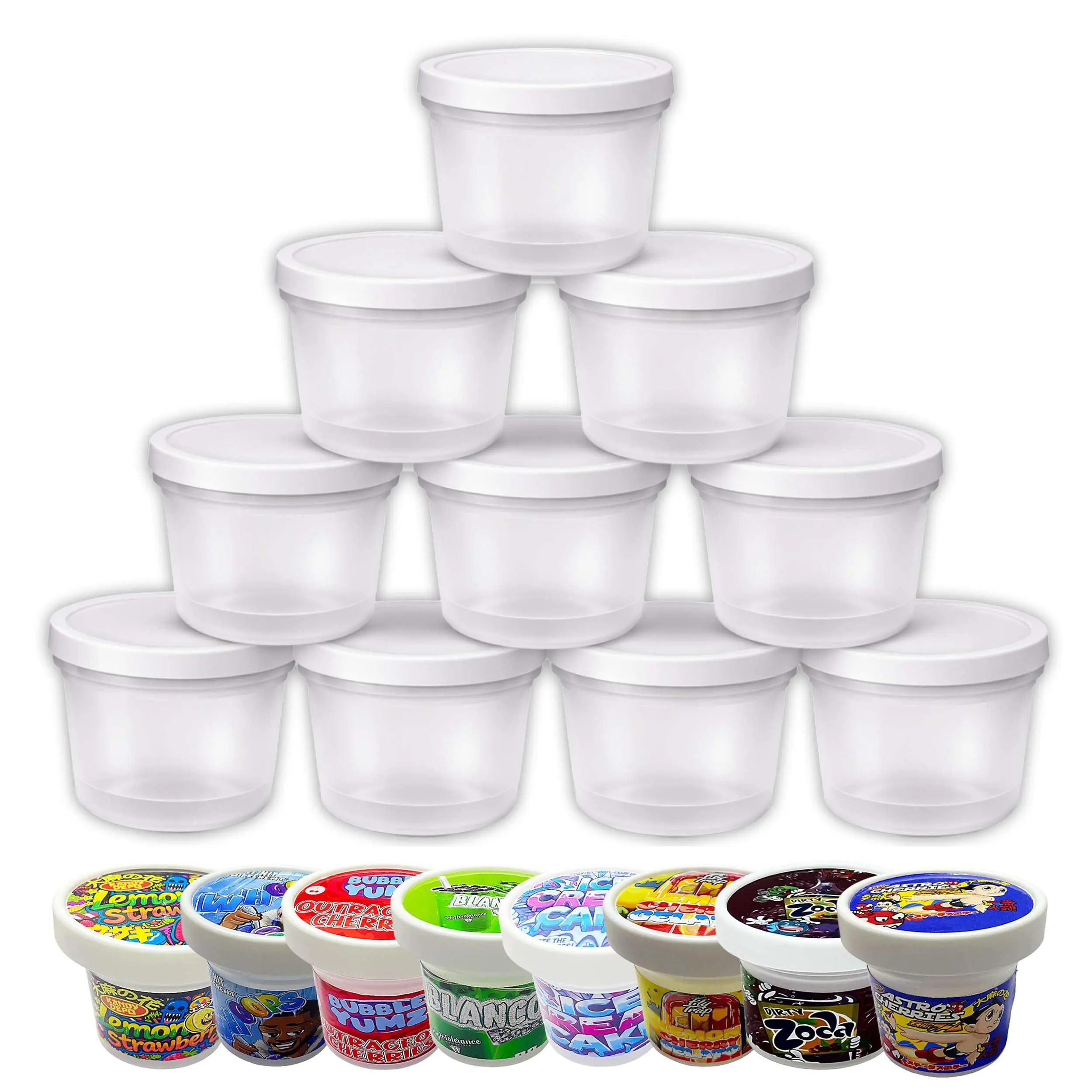 12 Pack - Pint Style Storage Containers with Lids – Choose Your Design (15 Styles) 12 Pack - Pint Style Storage Containers with Lids – Choose Your Design (15 Styles)