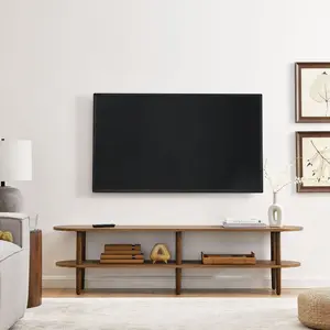 Torus Oval Wood TV Stand in Walnut