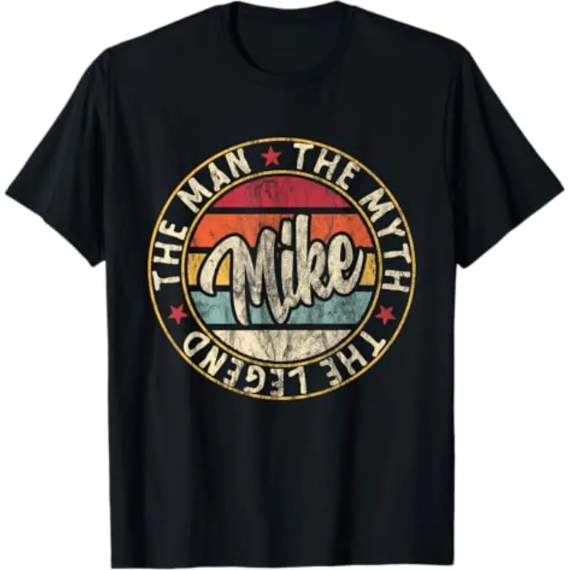 100% Cotton Mens Mike The Man The Myth The Legend First Name Mike T-Shirt Golf Gift T-Shirt For Men And Women