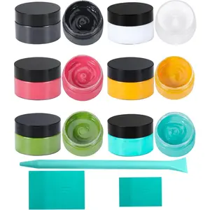 Chalk Paste Paint Kit - 6 Colors with 3 Squeegees, Non-Toxic DIY Stencil Paint for Wood, Fabric, T-Shirts, Walls - Craft Paint for Home Decor, Furniture, Signs & Art