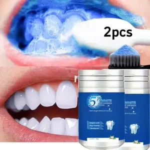 2PCS-5D White Remineralizing Hydroxyapatite Tooth Powder,  Tooth Whitening Powder, Deep Cleaning, Cleansing, Fresh Breath, Ideal For Oral Health & Hygiene Gift For Women Men, Breath Freshener, Toothpaste, Tooth Cleaning Powder For Daily Life