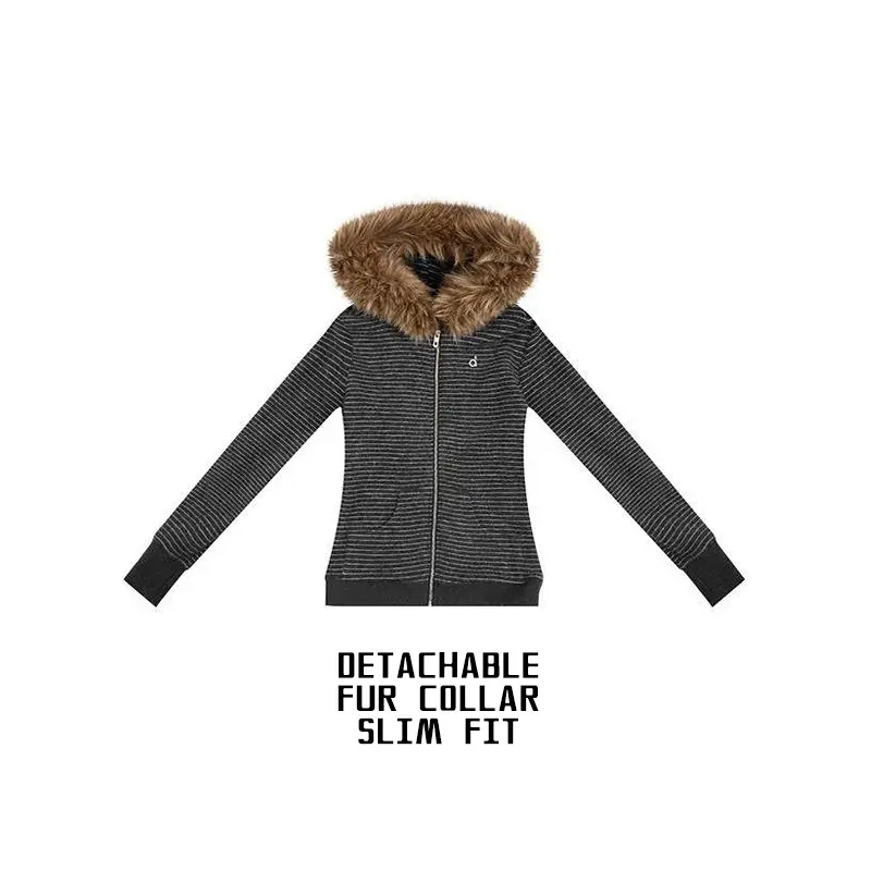 (Slim Fit) Deep Gray (Detachable Fur Collar)
