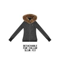 (Slim Fit) Deep Gray (Detachable Fur Collar)