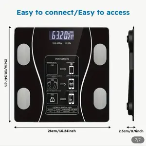 Digital Scale with Digital Display, Easy to Connect & Access, 26cm x 10.24inch, 2.3cm x 0.9inch, Ideal for Healthcare bluetooth