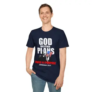 GOD HAS OTHER PLANS Saved FOR PURPOSE TRUMP 2024 Unisex Softstyle T-Shirt Casual Classic Collar Cotton