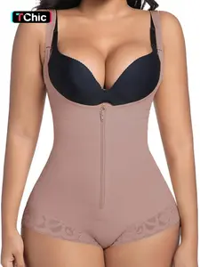 1 Count Women's Lady Open Bust Shapewear Bodysuit, Fajas, Butt Lifting And Tummy Control Shapewear Jumpsuit With Zipper, Waist Trainer Girdle, Tummy Tuck Body Shaper, Colombian Shapewear, Suitable For Various Occasions, Sports