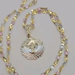 SAINTBENEDICT /SAN BENITO RELIGIOUS beautiful necklace gold-plated three color love style