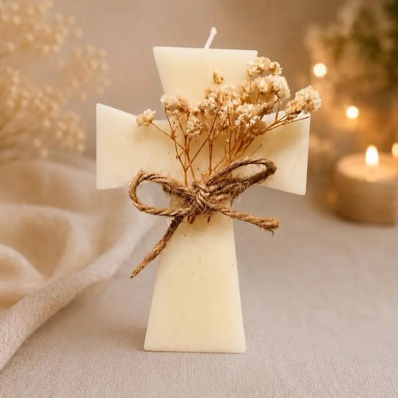 Cross candle keepsake