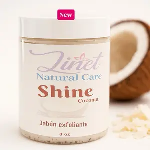 Linet Natural Care Shine Coconut Body Scrub Soap 8 oz Exfoliating Jabón Exfoliante