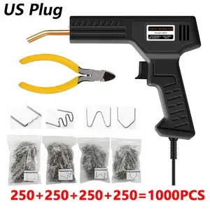 New 50W Plastic Welder Set with 4 style Welding Nails 1000pcs+Pliers Welding Set Used Overheating Protection to Repair Most Plastic Cracks Repair Kit -US Plug