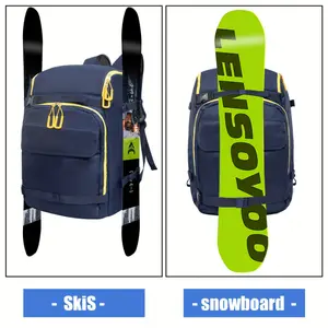 Ski Boot Bag, Ski Boot Travel Backpack for Ski Helmet, Goggles, Gloves, Skis, Snowboard & Accessories