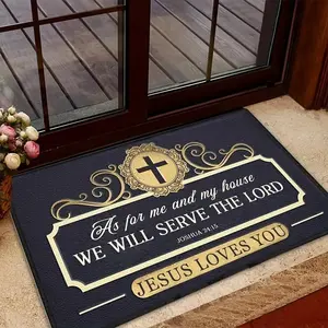 Christian Doormat, Jesus Religious Entrance Door Rug, Kitchen Living Room Bedroom Carpet, Decorative Rugs, Durable Decorative Mat, Home Decoration