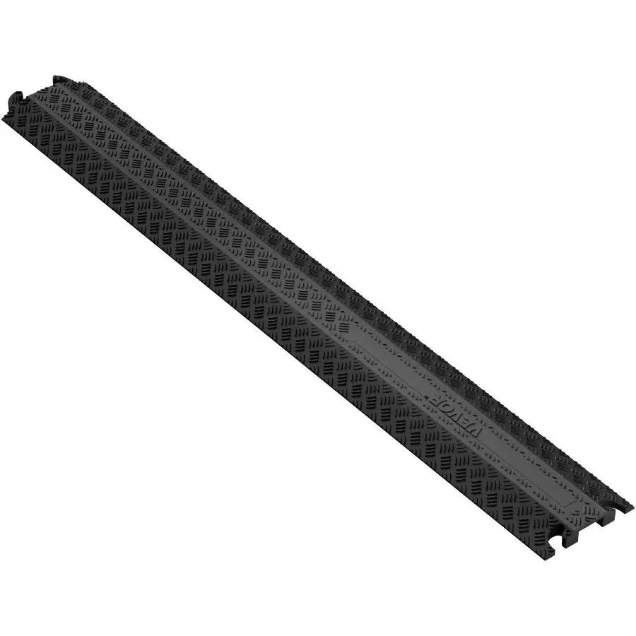 【toolupgrade】VEVOR Drop Over Cable Cover Ramp, 2000 lbs/Axle Load Capacity, Heavy-Duty Cable Hose Protector, Floor Cord Cover for High-Walking Traffic Indoor Outdoor Areas (Home Office Use), High Walking Traffic Areas