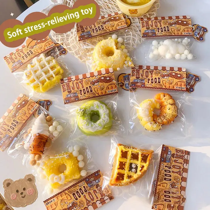 Silicone Food-Squeezing Stress Relief Toys - Soft, Sticky, Slow-Rebound Unisex Stress Reliever for Kids and Adults
