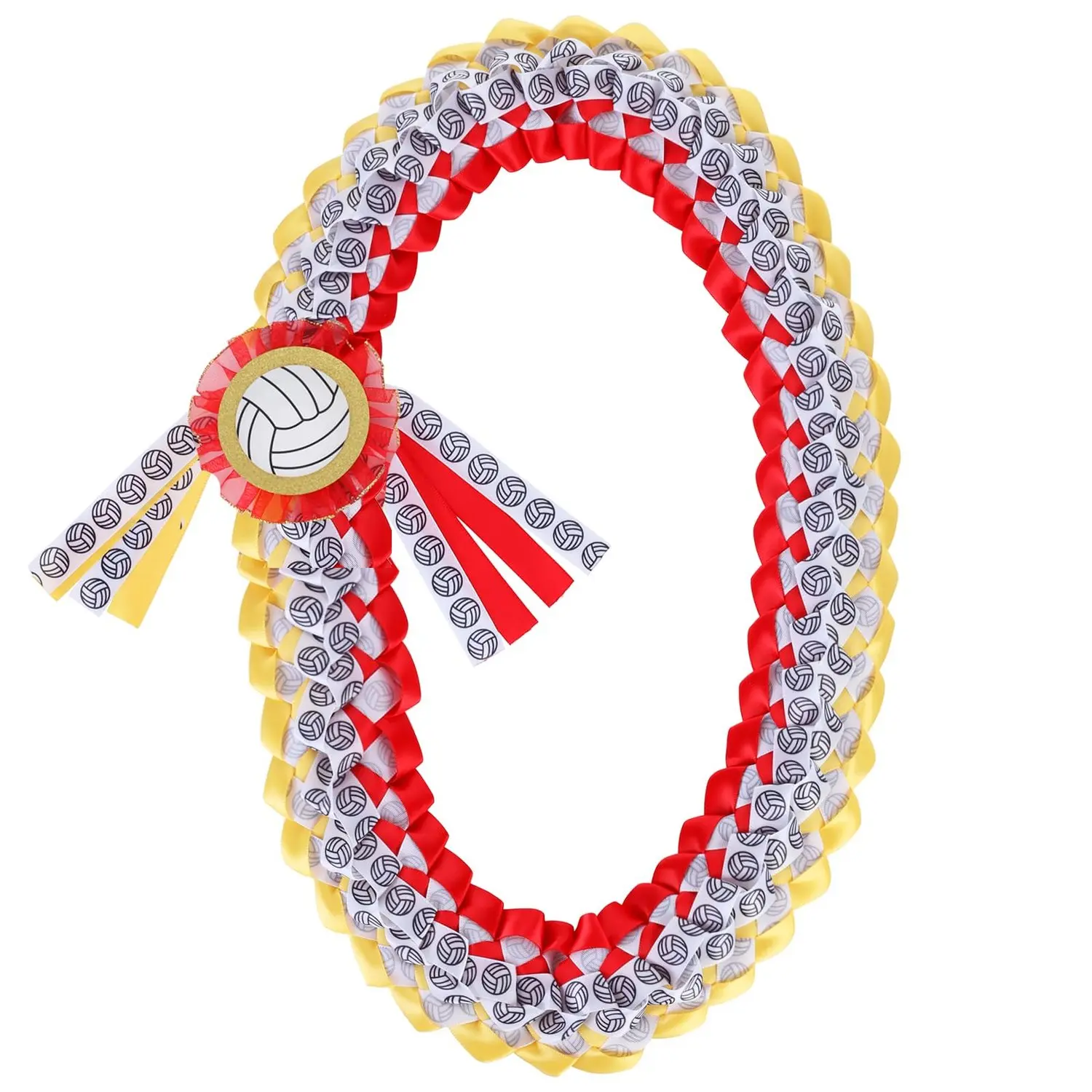1Set Graduation Leis Volleyball 2026 Senior Night Volleyball Graduation Party Handmade Braided Graduation Leis Congrats Grad Ribbon Lei for High School College Graduation Gift Party