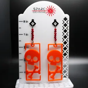 Skull and Crossbones Earrings with Beads