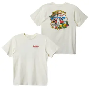 Quiksilver Pacifico T-Shirt, Featuring Vintage Surf Van and Tropical Beach Scene on Back, Soft Cotton Fabric, Unisex Fit for Men and Women, Perfect for Summer Vibes