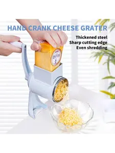 Manual Rotary Cheese Grater Grinder,Rotary Nut Chopper Grinder With Hand Crank,Vegetable Slicer Drum Shredder Nut Chopper For All Nuts Walnut Pecan Chocolate Kitchen Steel Utensils Plastic Stainless Sturdy