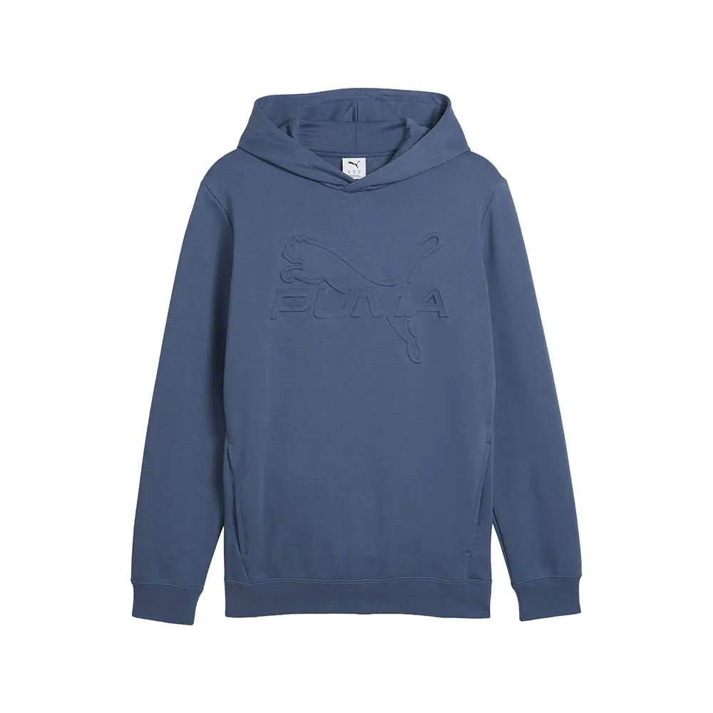 PUMA Mens Essentials Embossed Hoodie Casual Outerwear Casual - Blue