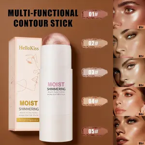 Liquid Metal Highlighter Stick, Glow Face Illuminator with Soft Pearlescent Finish, Buildable Bronzer Contouring Pencil for Arch and Cupid's Bow, Waterproof Sweat-Resistant for All-Day Wear, Ideal for Daily Glam and Evening Events